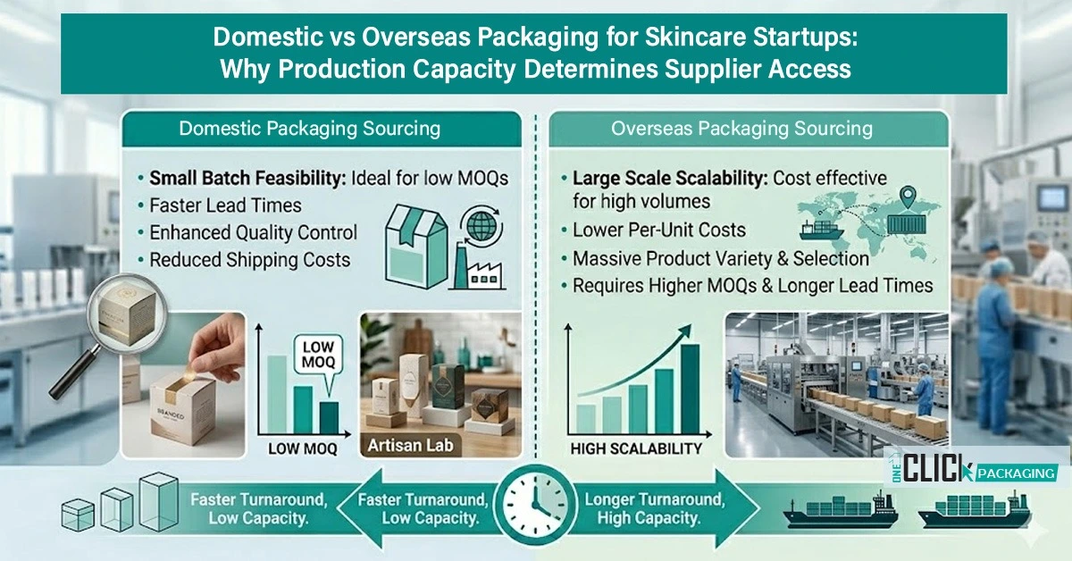 Domestic vs Overseas Packaging for Skincare Startups: Why Production Capacity Determines Supplier Access