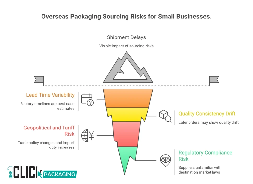 INFOGRAPHIC Overseas Packaging Sourcing Risk Map: Probability vs Impact for Small Businesses