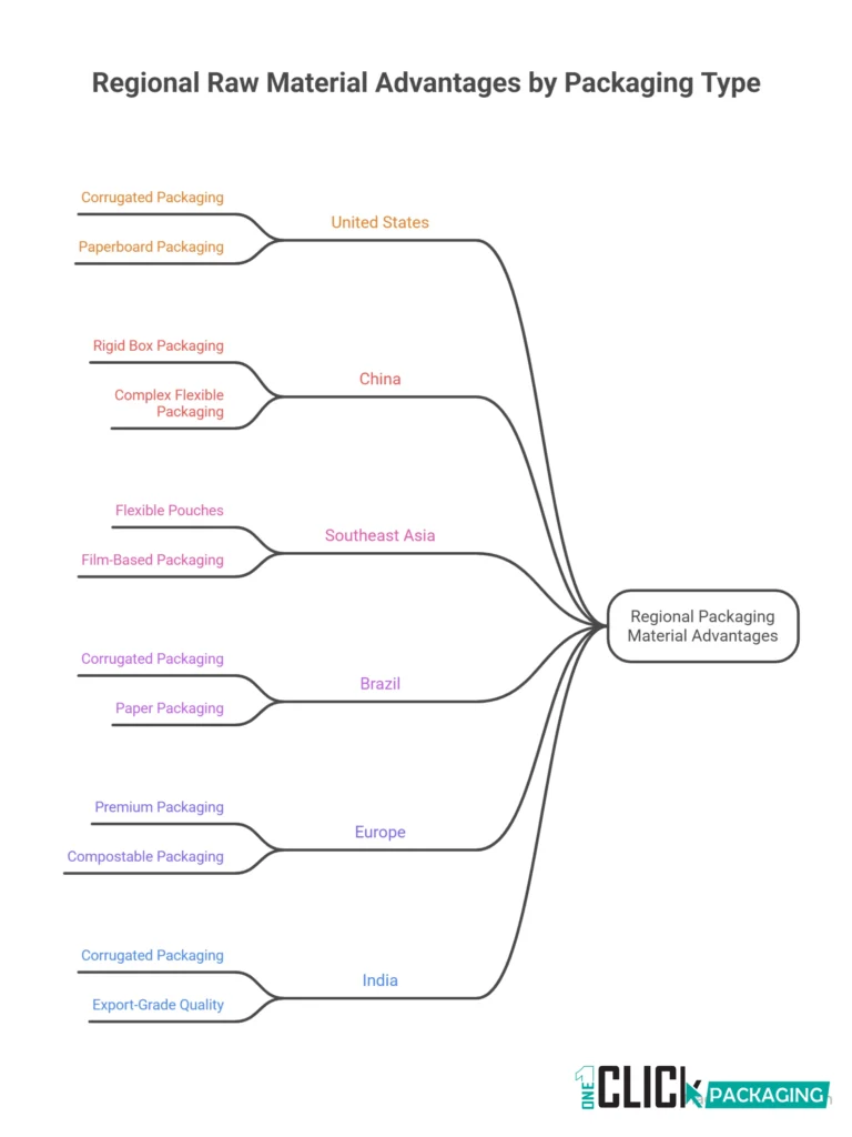 Infographic Regional Raw Material Advantages by Packaging Type