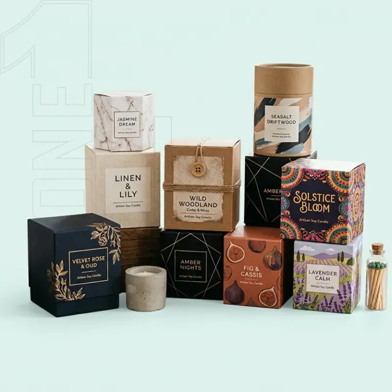 Custom printed candle boxes with logo