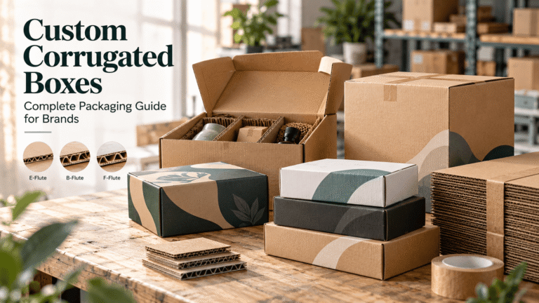 Custom corrugated boxes with E-flute, B-flute and F-flute packaging for ecommerce, shipping and retail brands